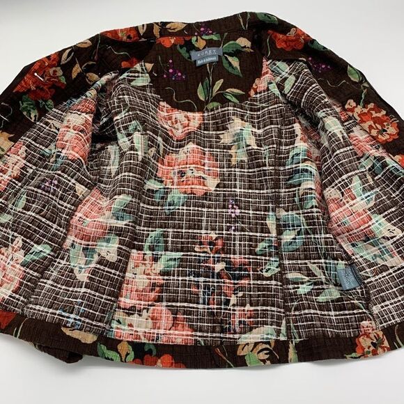 Koret Petite Brown Floral Blazer Jacket Sz PM Petite - Picture 5 of 12